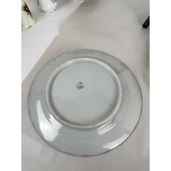 Japanese Antique China Three & Ins. Plates Geisha Floral Structures 1921-1941 - Picture 7 of 7